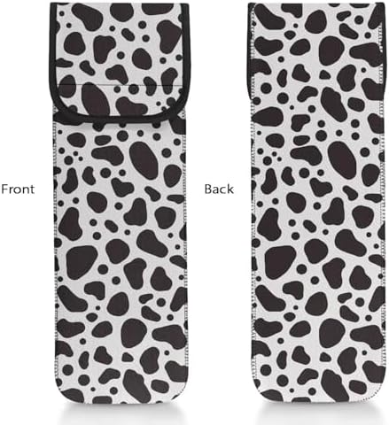 Generic Heat Resistant Neoprene Curling Iron Holder Cover Bag Flat Iron Travel Case for Hair Tools, 15 x 5 Inches Cow Pattern - Image 2