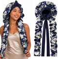 Double Layer Slik Like Satin Bonnet, 33-43" XXL Bonnet for Braids Long Hair by Kemispary