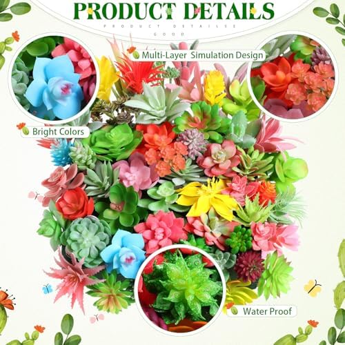 WILLBOND 100 Pcs Fake Succulent Artificial Succulents Plants, Fresh Style - Image 4
