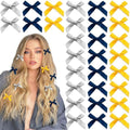 30PCS Mini Bow Clips Yellow Bows for Hair Satin Grey Hair Ribbon Y2K Navy Cute Hair Bows 3 Colors Small Hair Accessories for Girls Women by YAEISM