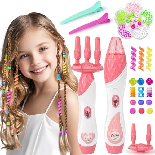 kidzkube Hair Braiding Machine – DIY Hair Salon Toys for Girls with Braider, Beads & Accessories, Kids Hair Styling Tool Toy Set for Girls 3 4 5-12 Years Old by Kidzkube