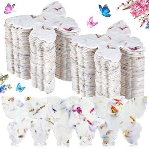 Dunzoom 50 Pcs Plantable Seed Paper Tags Wildflower,Butterfly Shape by Dunzoom