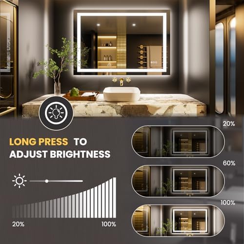 LOAAO 50"X36" LED Bathroom Mirror with Lights, UL Listed - Image 3