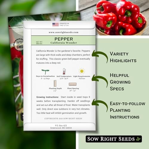 Sow Right Seeds - California Wonder Pepper Seed for Planting Outdoors - Image 2