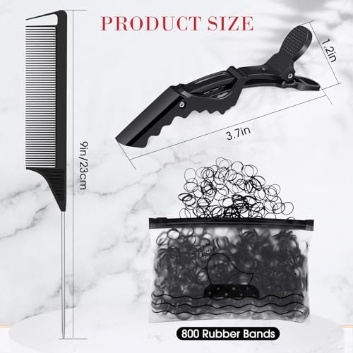 Gisafai Automatic Hair Braider Set DIY Styling Hair Twister with Rat Tail Comb, Crocodile Clips and 800 Pieces Mini Rubber Bands Tool Styler for DIY Styling - Image 3