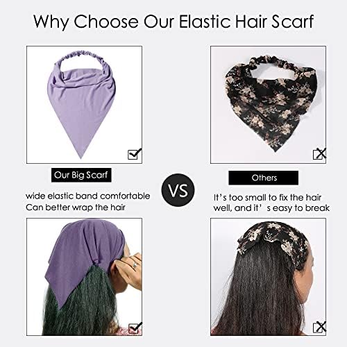 Vercret Hair Scarf Headband for Women,Boho Bandana Pretied Elastic Kerchief - Image 3