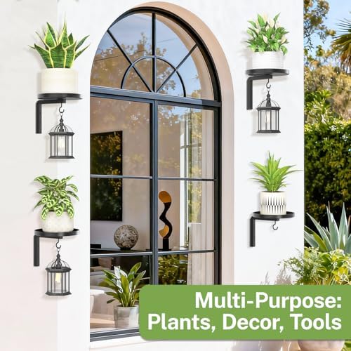 Plant Wall Hanger Holder Set of 4 for Indoor Outdoor, Black - Image 5