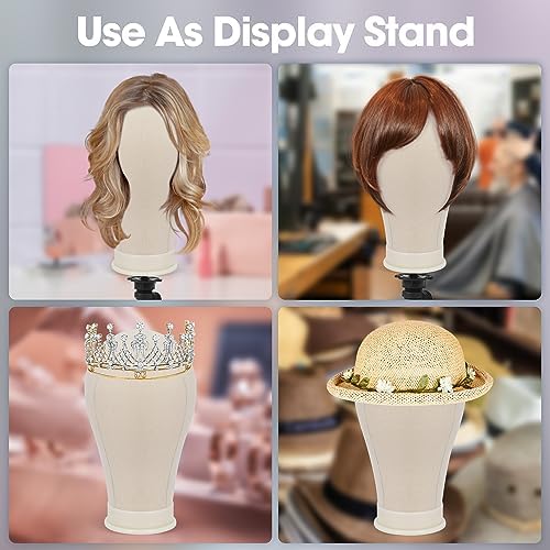 Klvied 22in Mannequin Wig Head, Cork Canvas - Image 6