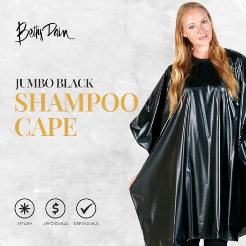 Betty Dain Jumbo Shampoo Cape, 45" W x 54" L, Waterproof & Stain-resistant Vinyl, Touch-and-close Fastener, Machine Washable - Image 2
