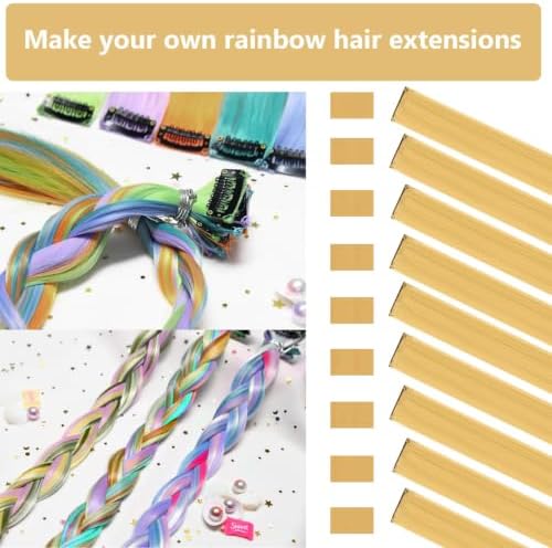 Blonde Hair Extensions Clip in Colored Hairpiece 14PCS Beige Blonde - Image 2