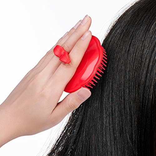 Hair Scalp Brush Dandruff Cleaning Brush Shower Scalp Shampoo Brush Scalp Massager Pack of 4 (Black and red) - Image 5