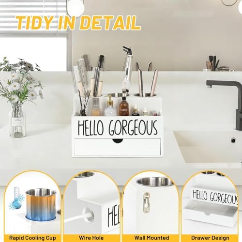 Hair Tool Organizer with Drawer, Hair Dryer Holder, Hot Tools Organizer - Image 6