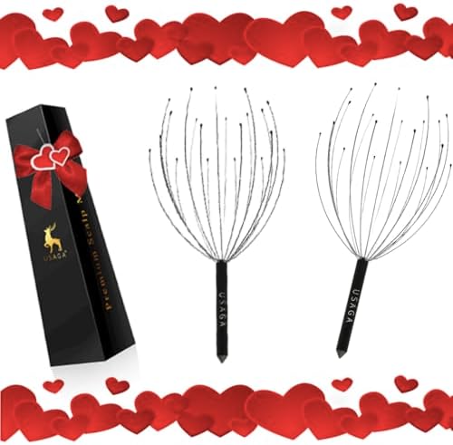 USAGA Head Massager Scalp Massager 20 Fingers Head Scratcher (Black&Black) - Image 5