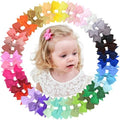 Baby Hair Clips for Girls 40PCS - 2" Girls Fully Lined Bows Hair Pins Tiny Hair Bows Alligator Clips for Baby Girls Infants Toddlers 40 Colors by ALINMO