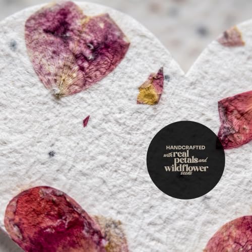 48 Favor Set, Rose Red Heart Gift Wrap Tags with Wildflower Seeds - Image 4