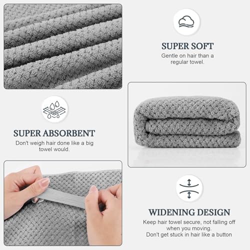 2 Pack Microfiber Hair Towel XL 41" x 24" Fast Dry, Soft, Absorbent - Image 2