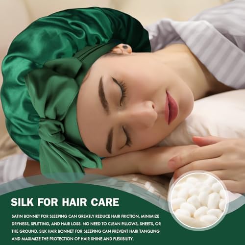 Silk Bonnet for Women,Adjustable Double Layer Sleep Cap - Image 5