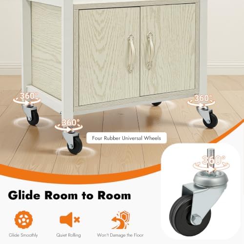 Beauty Salon Storage Trolley Cart, 2 Tiers Shelving Rolling Salon Storage Cabinet with Wheels & Drawer, Salon Storage Cart Beauty Organizer for Beauty Salons Barber Shops Home Offices Spas Etc - Image 6