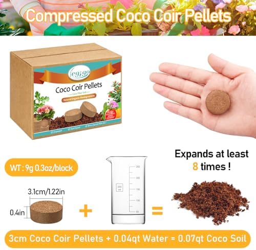 Legigo 200 Pcs 30mm Organic Coco Coir Pellets, Seed Starter Soil Pods - Image 2