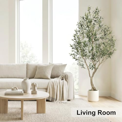 LYERSE Faux Olive Tree 7ft with Sturdy White Planter, Artificial Olive Tree - Image 5