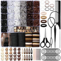 Brown Hair Accessories for Girls, 2194 Pcs Neutral Color Elastic Hair Ties Set with Rubber Bands Baby Hair Clips Bobby Pins Hair Styling Tools Hair Tie Cutter Hair Stuff for Toddler Kids by auroray