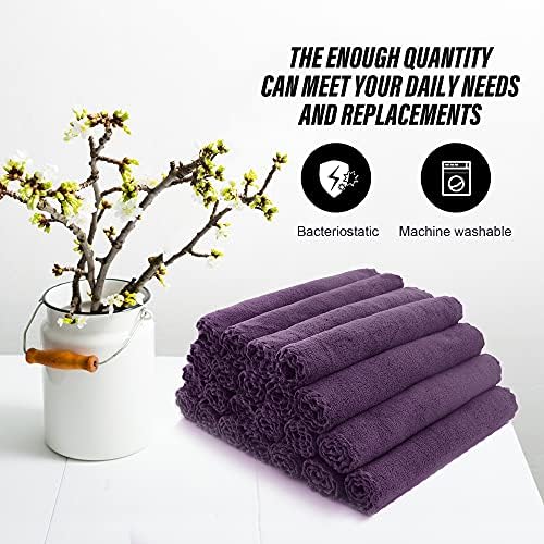 MOONQUEEN Ultra Soft Premium Washcloths Set - 12 x 12 inches - 72 Pack - Quick Drying - Highly Absorbent Coral Velvet Bathroom Wash Clothes (Plum) - Image 5