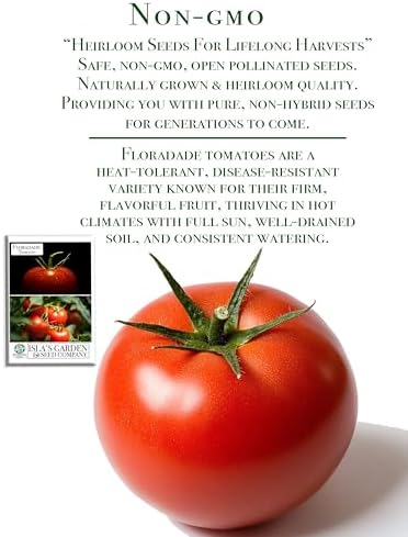 Floradade Tomato Seeds for Planting, 300+ Heirloom Seeds Per Packet, (Isla's Garden Seeds), Non GMO Seeds, Botanical Name: Solanum lycopersicum, Great Home Garden Gift - Image 3