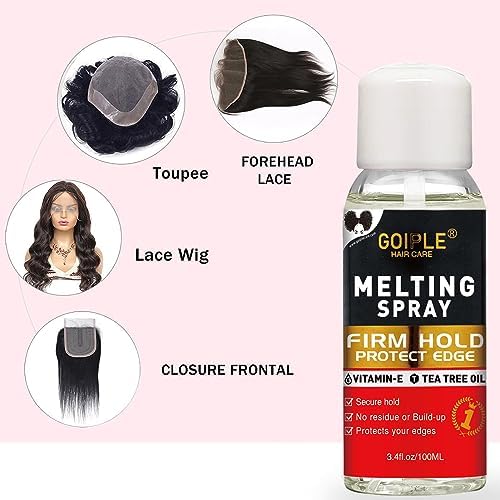 Lace Melting Spray Glue-Less Hair Adhesive for Wigs, Bond Wig Closure Front Extensions, Wigs Natural Finishing Hold Protect Edge Kit - Image 5