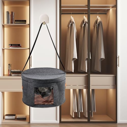Wig Storage Boxes,Wig Travel Cases Foldable for Multiple Wigs for Men and Women,Yarn Organizer, Cosmetic Cabinet Storage Bag (Dark Grey) - Image 7
