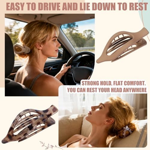 Flat Hair Clips for Women - 6 PCS French Flat Claw Clips Medium Hair Clips for Girls Large Hair Claw Clips for Thick or Thin Hair Strong Hold No Slip Hair Accessories for women (Transparent) - Image 6