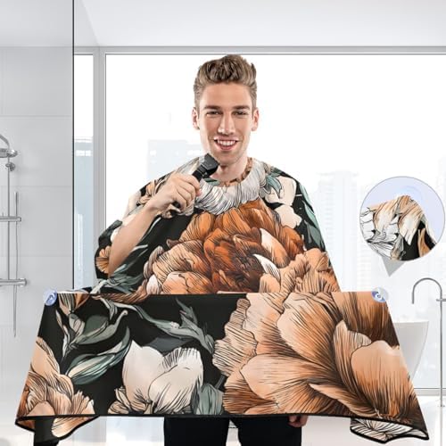 ALAZA Vintage Modern Floral Flower Barber Cape for Men Women, Waterproof Haircut Apron Beard Shaving Bib Hair Cutting Cloth 55 x 65 Inch - Image 6