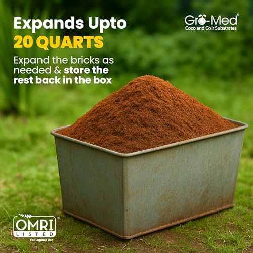 Gro-Med Organic Coco Coir Bricks (2 Pack) - Enriched Coco Coir for Plants - Image 5