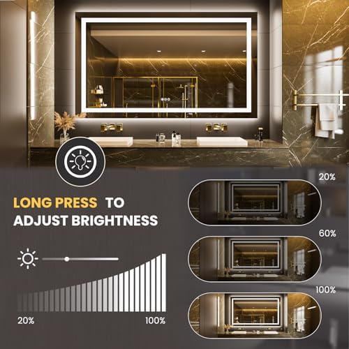 LOAAO 68"X36" LED Bathroom Mirror with Lights, UL Listed - Image 3