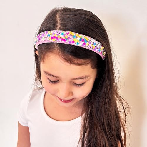 FROG SAC Headbands for Girls - Heart Head Bands for Kids, Wide Rainbow Hair Band for Little Girl, Sparkly Hair Accessories for Toddler Children, Easter Basket Stocking Stuffers (Rainbow Hearts) - Image 6