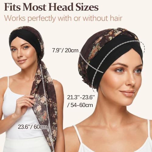 Ababalaya Satin Lined Head Wrap Chemo Headwear for Women - Image 3