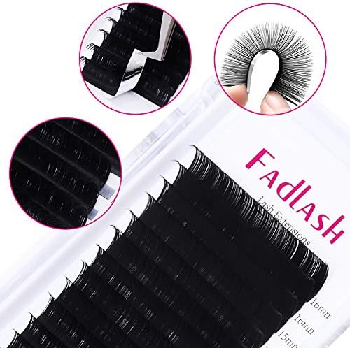 Eyelash Extensions D Curl .15 16 Rows 8-16mm Mixed Tray Faux Mink Lash Extension Supplies False Eye Lashes Single Individual by FADLASH (16 Rows 0.15 D Mix 8-16mm) - Image 2