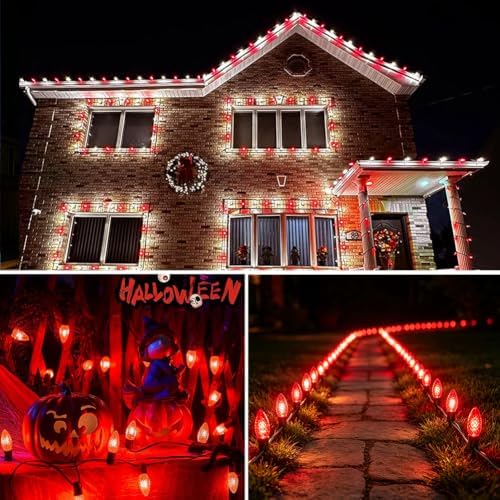 50PACK C9 LED Christmas Lights Shatterproof Waterproof Red Plastic - Image 5