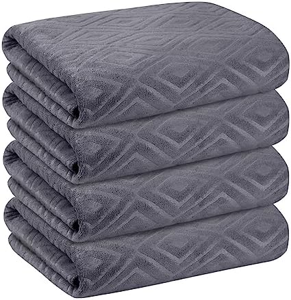 JML Microfiber Bath Towels, Pack of 4, 30" x 60", Grey - Image 2