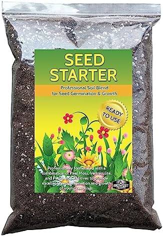 Seed Starter Soil Mix for Germination and Growth, Made in USA, 8 Dry Quarts by MidwestHearth