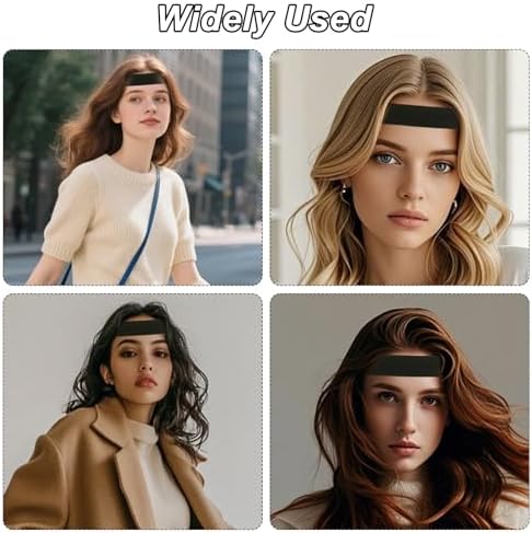 HINGTAI 2Pcs Black Double-Sided Velvet C-Shaped Ear Painless Wig with Two Sideburn Hair Combs, Soft Painless Wig Band with Ear Cut Outs Tools, Comfortable Earless Melting Band Supplies - Image 7