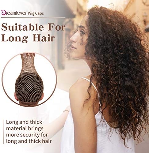 Dreamlover Wig Caps for Beginners, Wig Net for Long Hair, Brown, 2 Pieces - Image 4