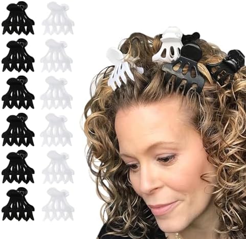Curl Keeper Claw Clips for Thick & Thin Hair, Roller Jaw Clamps (12-Pack) - Wide Teeth Large Hair Clips for Women - Supports & Creates Volume - Hair Styling Accessories are Lightweight & Easy Clean by CurlKeeper