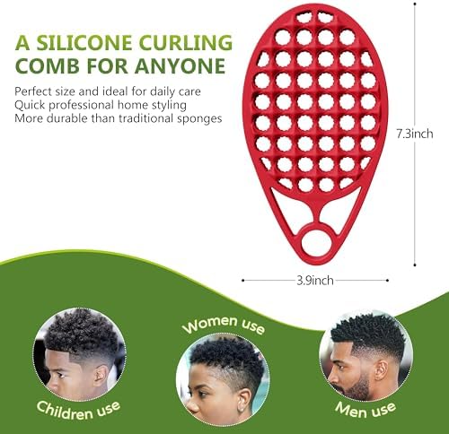 KOUPA Magic Silicone Curly Hair Brush, One Piece Twist Curl Comb for Afro Curls, Washable Hair Tool for Men Women, Red, 1 Piece - Image 3