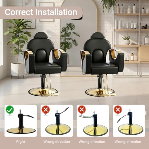 Black Salon Barber Chair for Hair Stylist, Professional Reclining Hydraulic Styling Chair with Heavy-Duty Pump, All Purpose Hairdresser Chair for Barbershop, Braiding, Shampoo, Spa, Salon Equipment - Image 4