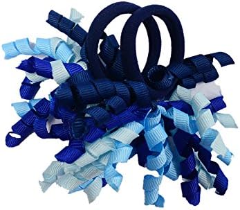 Pack of 18 Mix Color Boutique Girls' Curly Korker Bow Hair Ties - Image 4