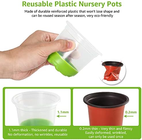 MIXC Clear Nursery Pots with Silicone Base, 4-Inch, 30-Pack - Image 4