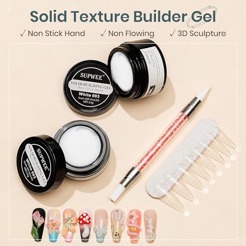 White 3D Molding Gel for Nails Art Non-Stick Hand Solid Builder Gel - Image 2