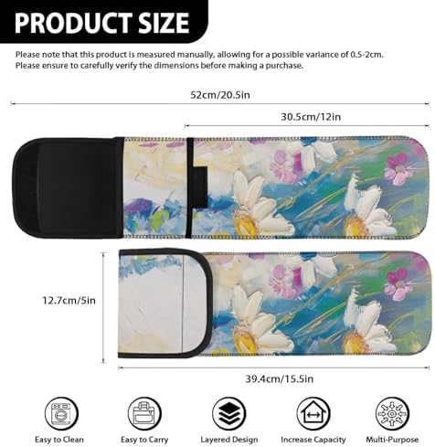 Flashideas Daisy Flat Iron Case Curling Iron Organizers and Storage with Pocket Heat Resistant Neoprene Curling Iron Holder Universal Curling Iron Cover Sleeve Hot Tools Travel Bag - Image 6