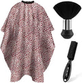 NICEMOVIC Hair Cutting Barber Cape with Neck Duster Brush and Barber Brush, Professional Barber Accessories Cleaning Supplies for Salon Haircut Styling- Leopard Print by NICEMOVIC