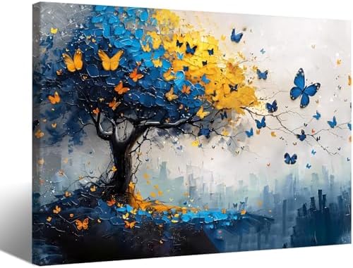 EEYNAQQ Tree of Life Wall Art 16x24 Inch Butterfly Picture Canvas Painting by Unknown